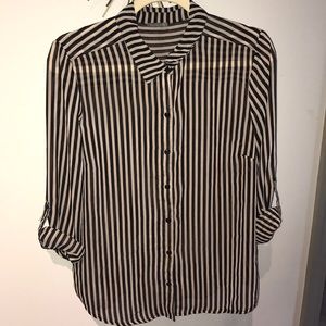 Striped, button up blouse